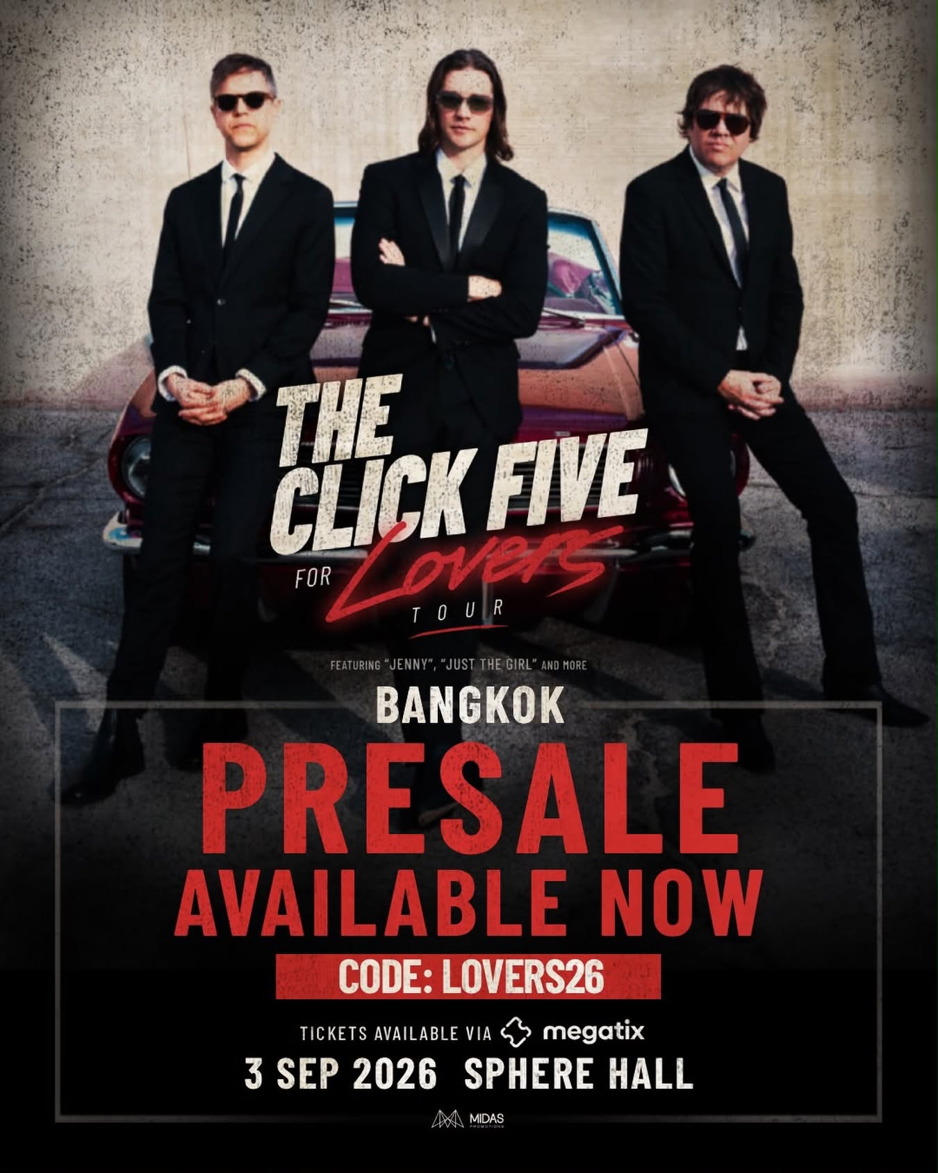 The Click Five — For Lovers Tour, Бангкок 3 сентября 2026, Lido Connect