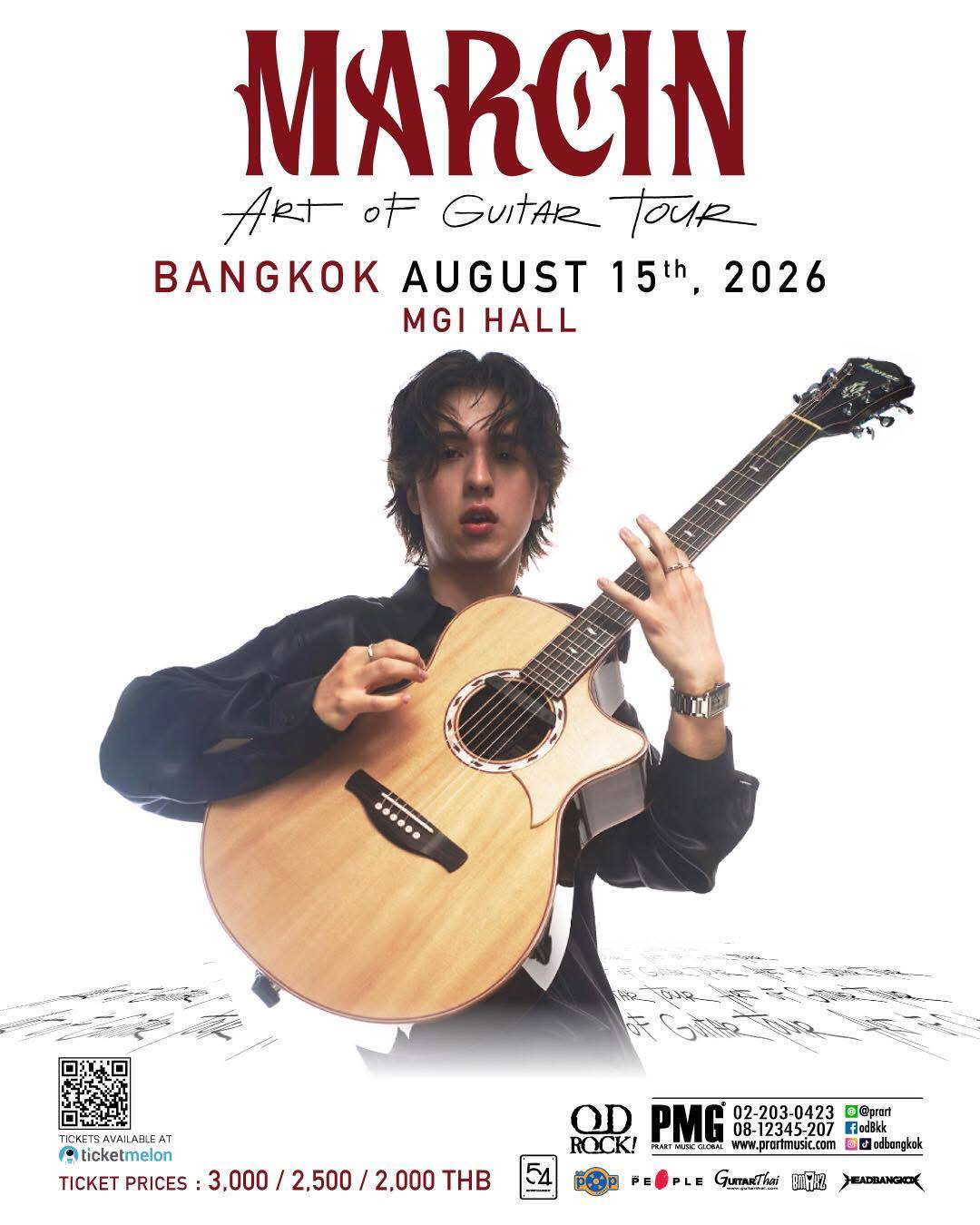 MARCIN — Art of Guitar Tour, 15 августа 2026, MGI Hall, Бангкок