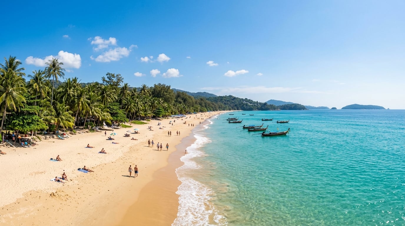 Онлайн камера Карон на Пхукете показывает пляж Карон в реальном времени у Marina Phuket Resort